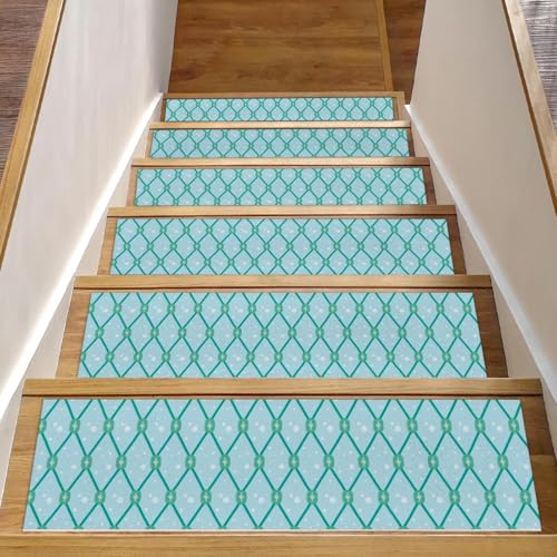 Tapis d'escalier antidérapants bleus 76x20 cm pour marches en bois | Lot de 15 - 2