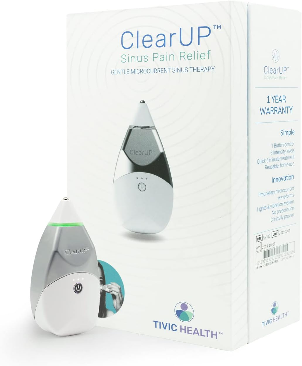 w/Travel Bag - Sinus Headache + Decongestant Treatment - Temporary Relief of Sinus Pain & Congestion from Allergy Cold & Flu - Drug & Chemical Free FDA Device, FSA HSA Eligible