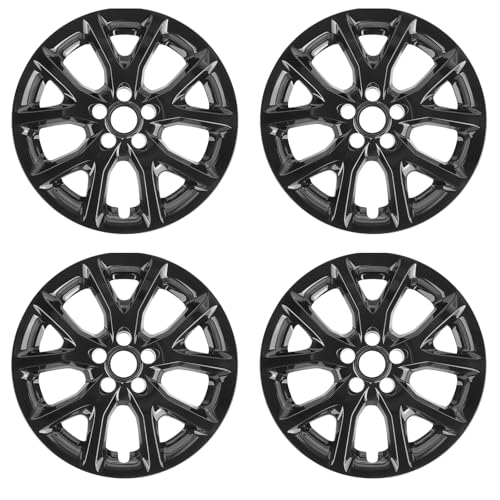TULALUX Wheel Skins Compatible with Cherokee 2014-2018 ; Set of 4 Pack;Glossy Black Wheel Covers;17 inch