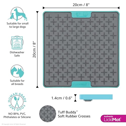 LickiMat Buddy Deluxe - 20 x 20 cm in rot oder türkis, Größe:small - 20 x 20cm, Farbe:türkis, 1 Stück (1er Pack)