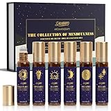 SALUBRITO Ätherische Öle Set, Roll On Ätherische Ölmischungen Wohlbefinden Kit - Schlafen, Atmen, Entspannen, Glücklich, Aufwachen, Rolle Geschenkset für Frauen
