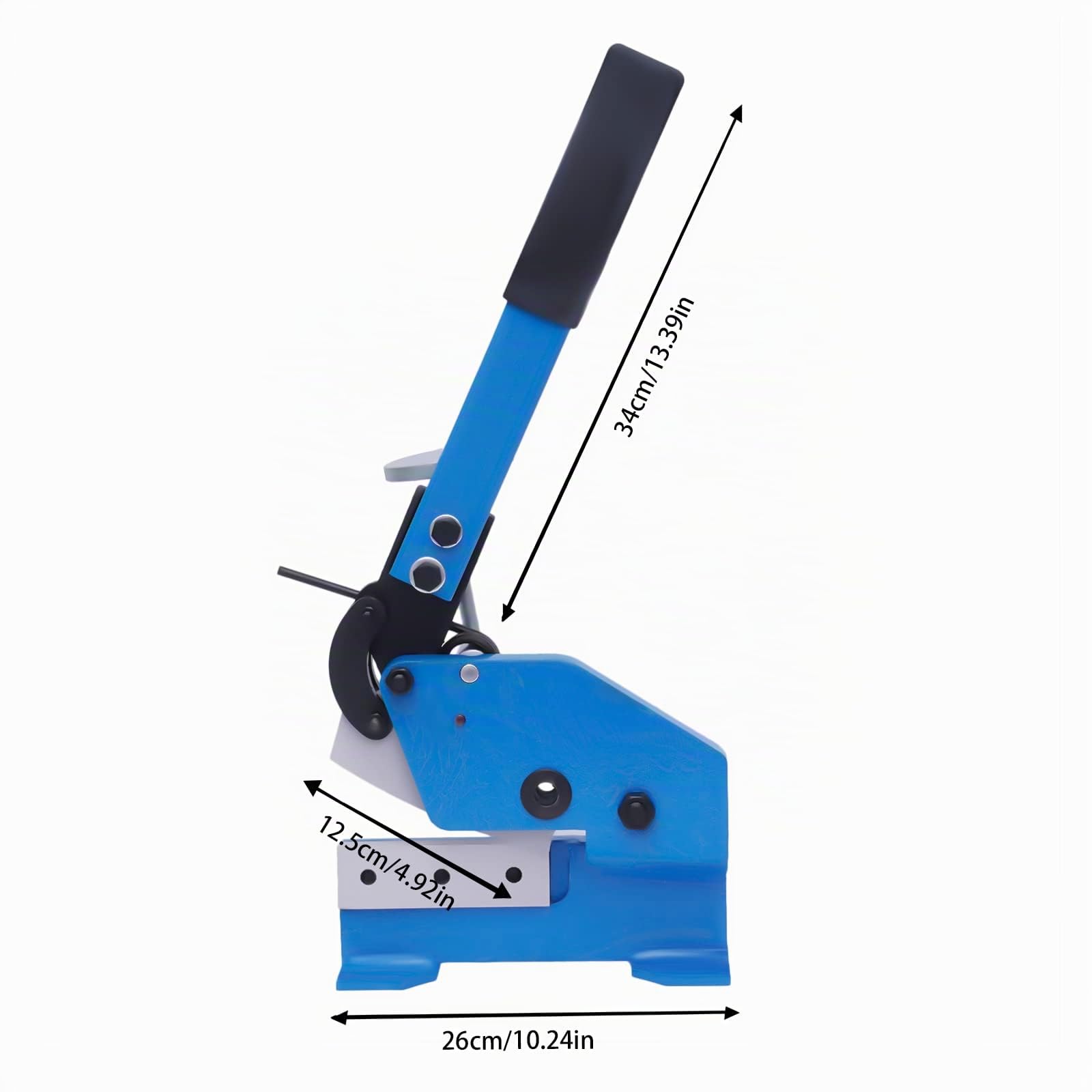 Cisaille à tôle manuelle avec lame de 12,5 cm – Ciseaux à levier manuel pour plaques d'acier, acier rond et plat jusqu'à 11 mm, coupe-métaux avec long levier et pince réglable