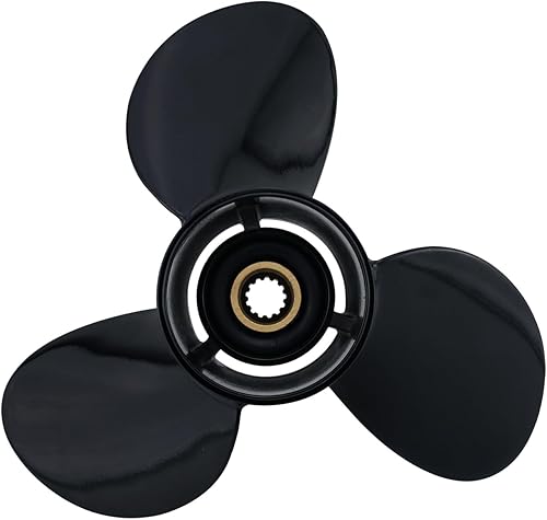 Miniatura 3 de CAPTAIN Hélice de barco compatible con motores Johnson Evinrude de 40-140 HP, 13 dientes estriados, RH, aluminio, hélices OEM para 50 60 E-TEC 65 70