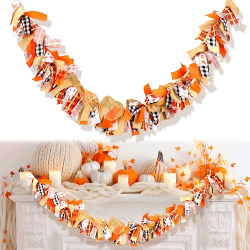 Yuefunny 5.91ft Fall Thanksgiving Decor Fall Garland for Mantel Thanksgiving