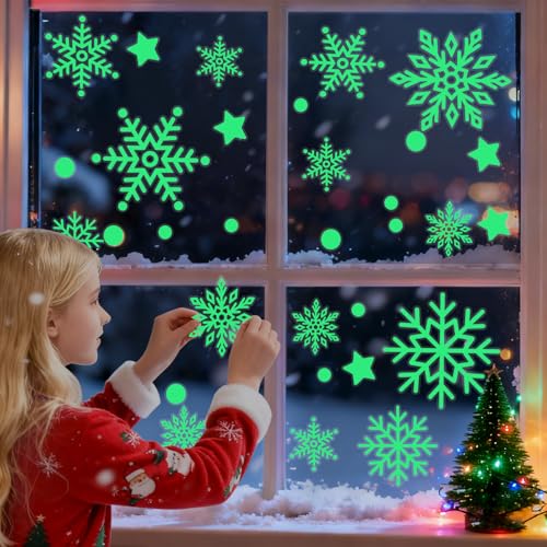 Fensterbilder Weihnachten Selbstklebend, 100 Stück Weihnachtsdeko...