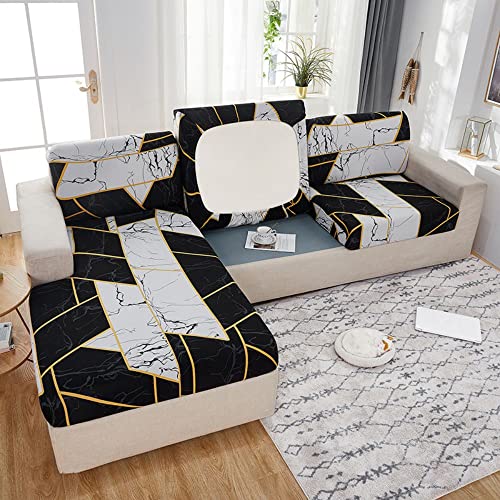 BOLUXIU Capa de assento para sofá-capa de almofada de assento de sofá, capa de almofada de sofá extensível, capa de assento de sofá antiderrapante e capa de móveis suave, com fundo elástico