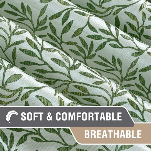Image of Cortina Polyester 75% Blackout Curtains Set of 2 Floral Print | Grommet Eyelet Window Curtains for Living Room, Bedroom & Kids Room | Light Filtering Drapes for Privacy (Green, 5 FT)