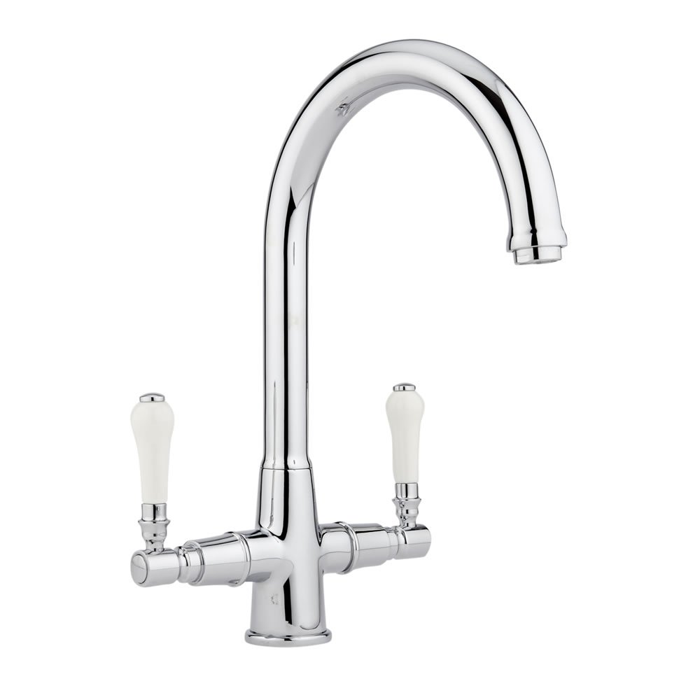 Milano Chrome Elizabeth Kitchen Sink Mixer Tap Swivel Spout Lever Handles