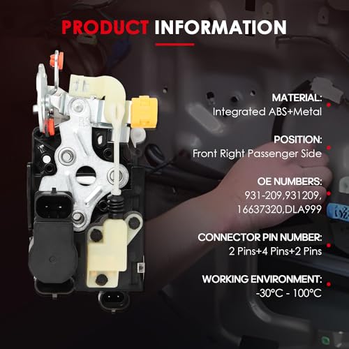 Image of CCIYU Door Lock Actuator Front Right for Chevrolet Silverado 1500 1999-00 | for Chevy Silverado /Suburban /Tahoe 1999-2000 for GMC Sierra /Yukon 99-00 Door Lock Latch Actuator replaces 931-209