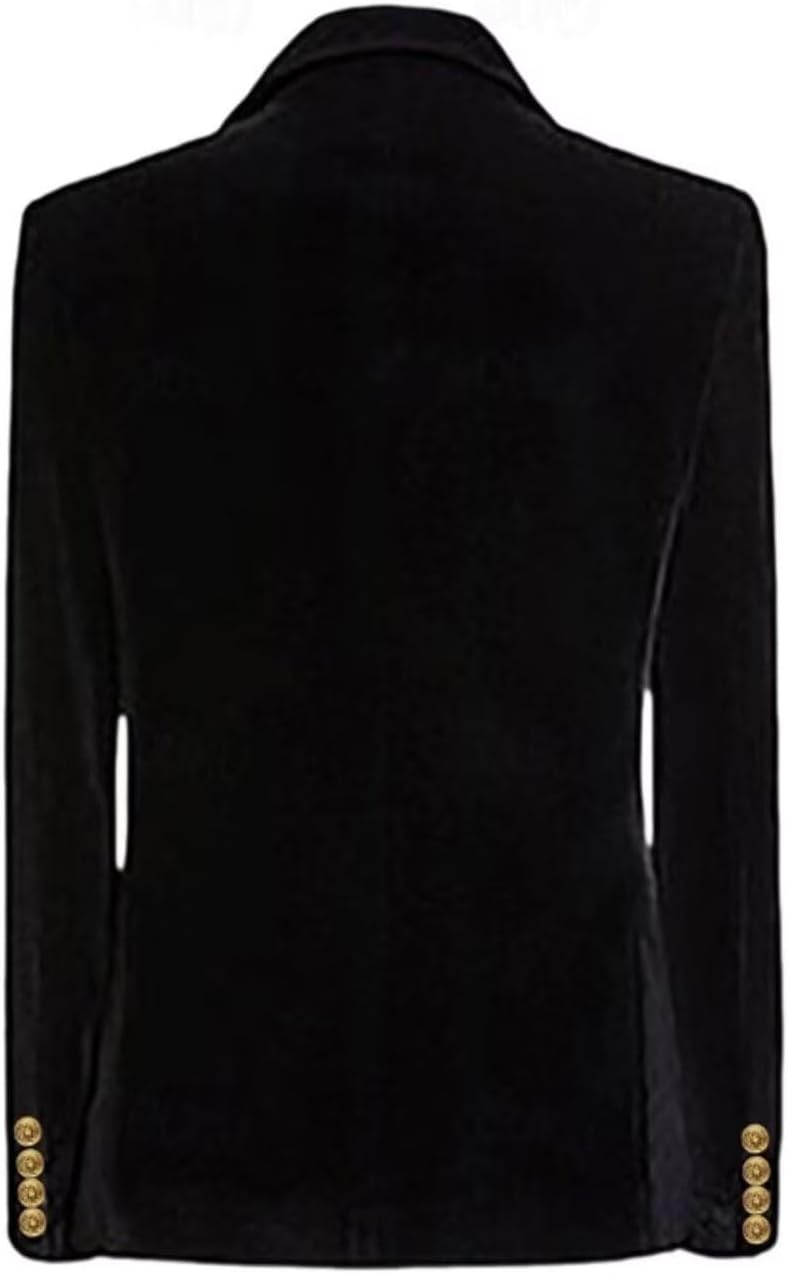 Shiny Velvet Blazer Double Breasted Satin Lapel for Men Special Occasions Cocktail Party