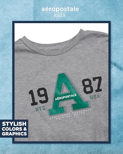 Image of AEROPOSTALE Boys Shorts Set 2 Piece Graphic Tee and Mesh Athletic Shorts | Poly-Cotton Graphic Tee, Pull On Mesh Shorts with Elastic Waist, Regular Fit