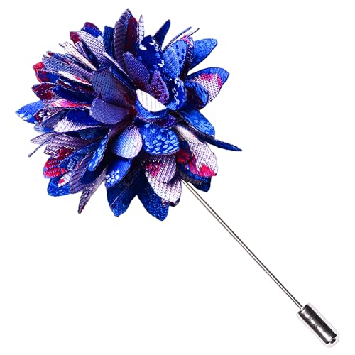 Image of GUSLESON 3.15 inch（8cm） Mens Floral Tie and Lapel Pin Necktie Hankerchief Cufflinks Set for Men
