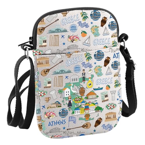 Greek Theme Travel Gift Greece Trip Crossbody Bag Greece Honeymoon Gift