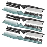 Ipetboom Peine Plegable de Doble Diente 6 Unidades 3 Verde Oscuro 3 Negro Compacto y Portátil para Viaje Cepillo y Peine para Cabello Rizado y Fino Desenredante Suave para Uso Diario