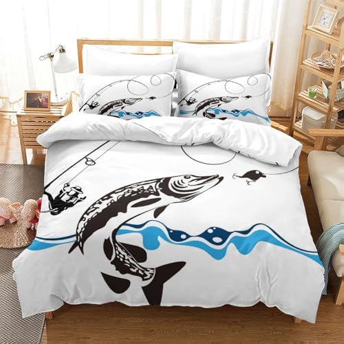 Housse de couette microfibre hypoallergique feu et eau 3D ultra douce - 3