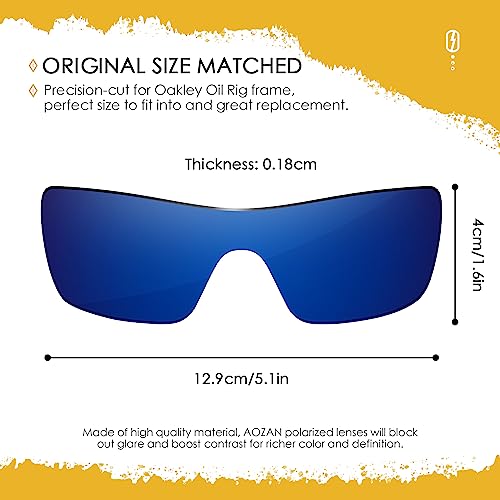 Image of ANSI Z87.1 Replacement Lenses Compatible with Oakley Oil Rig Sunglasses