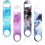 4 Pcs Flat Bottle Opener Heavy Duty Stainless Steel Bottle Opener Beer Flask Tools βfor Kitchen Bar Restaurant, 7 Inches(Marble Print)