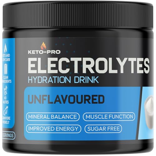 Keto-Pro Keto Electrolytes 250g - 50 Servings | Electrolyte Powder & Salts | Supports Your Fasting Health & Fitness Goals | Unflavoured