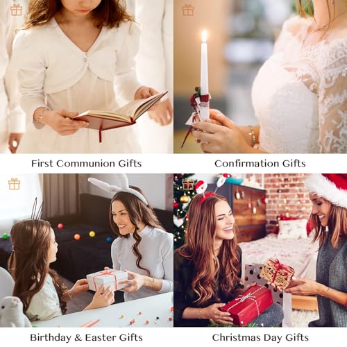 Christian Inspirational Bracelet Gifts for Women: Religious Cross Beads Bracelet Baptism Christmas Day Gifts for Godmother Mom Daughter Sister Friend 6