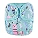 Sigzagor Baby Diaper Cover Nappy One Size 10lbs to 36lbs (Blue Alpacas)