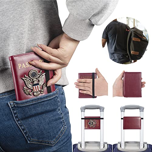 Facath Passport Holder Cover Case Travel Wallet Case Passport Cards Protector Leather Card Case Rfid Blocking Travel Accessories Document Organizer #TOP6