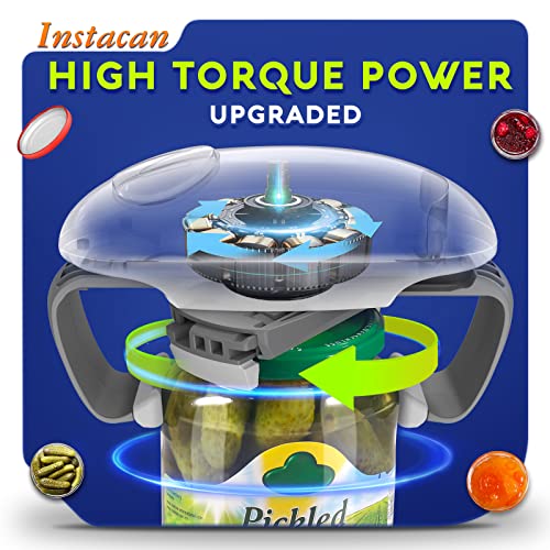 Higher Torque And One Touch Electric Jar Opener Easy Remove Almost Size Lid With Auto-Off, Powerful Bottle Opener For Arthritic Hands, Automatic Jar Opener For Weak Hands And Seniors (White) #TOP1