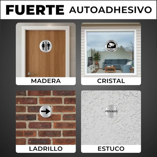 LEIASA WC-Aufkleber für Damen & Herren, Dicke 0,6 mm, Durchmesser 100 mm, Aluminium, Badezimmerschild, WC-Schild, für Damen & Herren