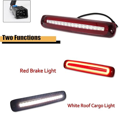 Miniatura 2 de GTINTHEBOX Luz de freno LED de montaje alto con lente roja, luz de freno trasera compatible con Chevy Silverado GMC Sierra 1500 2500 3500 HD Classic