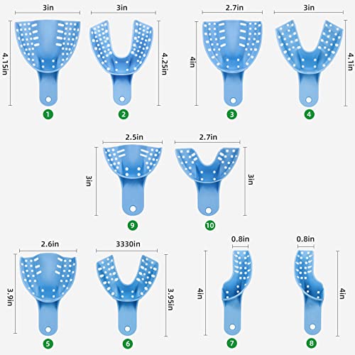 Annhua SLYT10-BLUE Dental Impression Trays Autoclavable 10 Pcs thumb #8