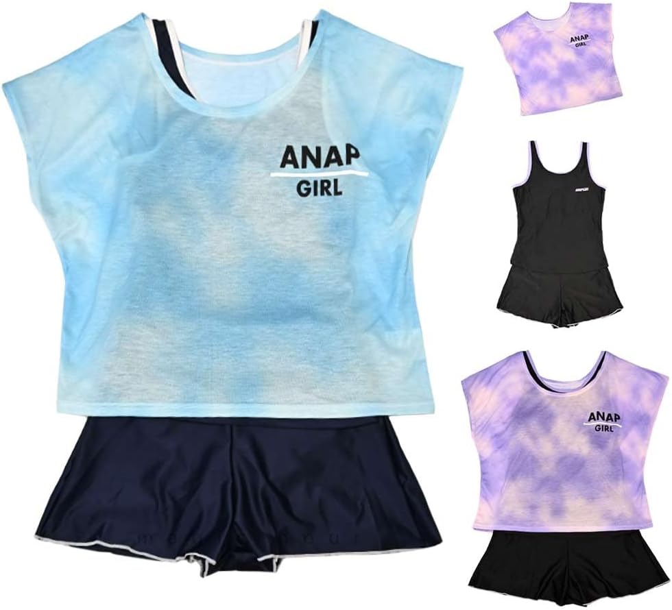 [マジック・アワー] 水着 子供 女の子 ガールズ スイムウェア スクール水着 ANAP ブランド タンキニ ショートパンツ T付き