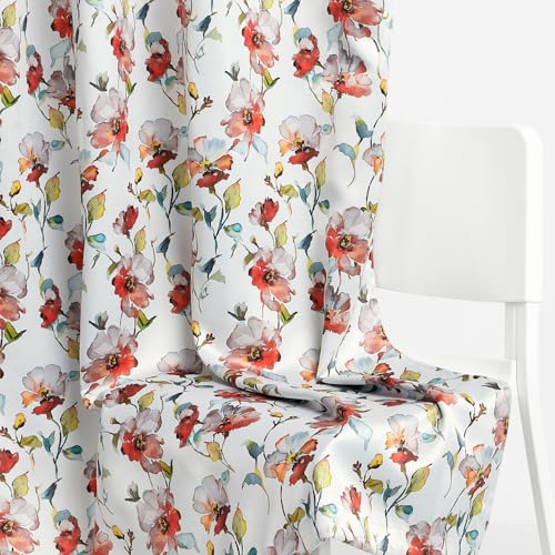 Image of haus & kinder Blackout Window Curtains 5 Feet Long Pack of 2 Window Curtains, 5 Feet Curtains for Window, 100% Room Darkening (Petal Garden, 114x152 CM)