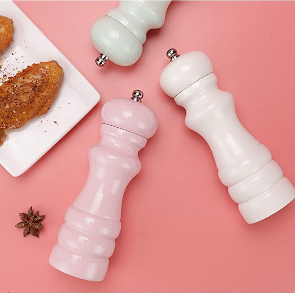 Wooden Pepper Grinder and Salt Mill Adjustable Manual Ceramic Core for Kitchen Picnic
