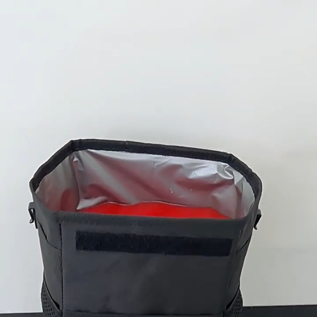 Image of LUO&GEFIK Car Trash Can with Steel Bars & Leak-Proof Lining - Foldable 2 Gal Vehicle Garbage Bin, Adjustable Strap for SUV /Truck, Storage Pockets for Car Organizing (Black).