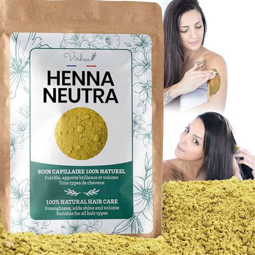 Henna Neutra 250g (Sin Color) Hace el Cabello más Brillante y Fuerte - Anti Piojos & Anticaspa | Mascarilla y Exfoliante para Cuerpo & Rostro para hacer la Piel más Suave - Cuidados 100% Naturales