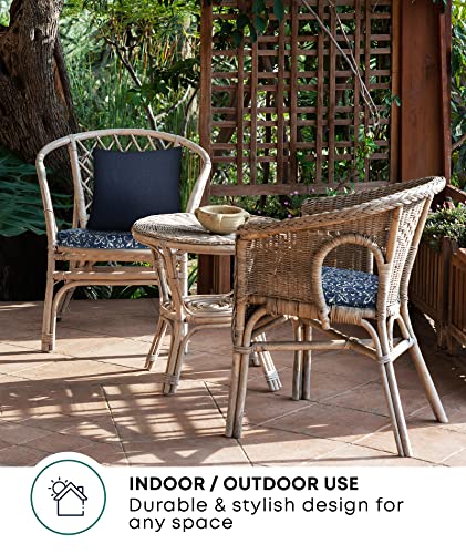 Honeycomb 21310S-201B179 Indoor/Outdoor Boheme Indigo Rounded Seat Cushion: Recycled Fiberfill, Weather Resistant, Comfortable And Stylish Pack Of 2 Patio Cushions: 21 Inch W X 18.5 Inch D X 2.5 Inch T thumb #5