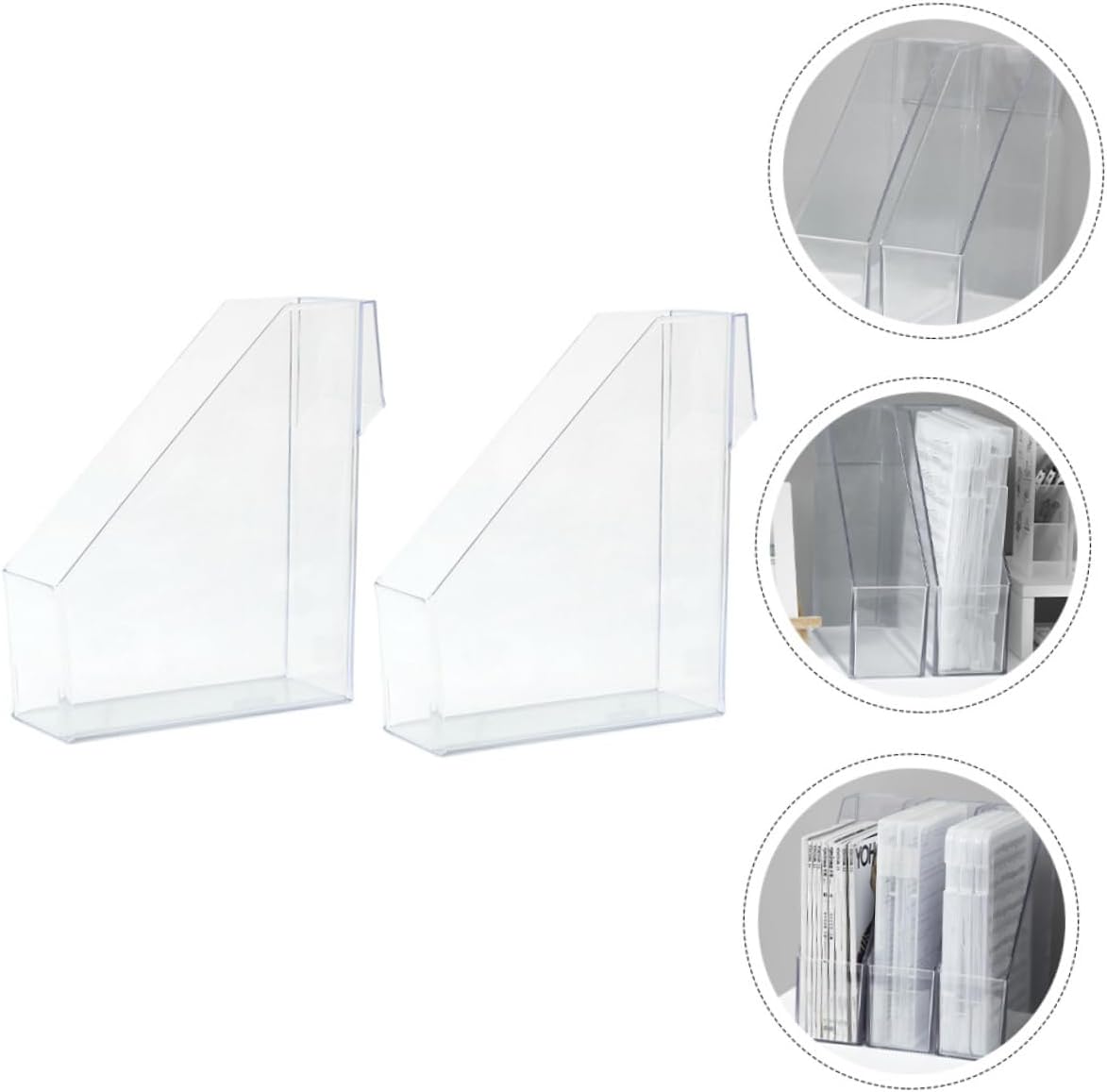 1set Transparent File Storage Rack Office Document Organizer for Desk Simple Design for Classified Storage Books and Magazines