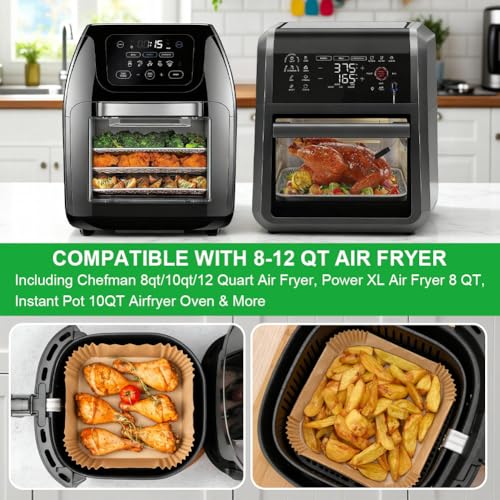 Image of BYKITCHEN 200PCS 10 Inch Large Air Fryer Liners for 8-12QT XL Airfryer