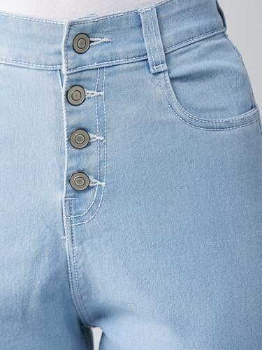 Image of Dolce Crudo Women's Skinny Fit High Rise Cropped Length Stretchable Denim Jeans