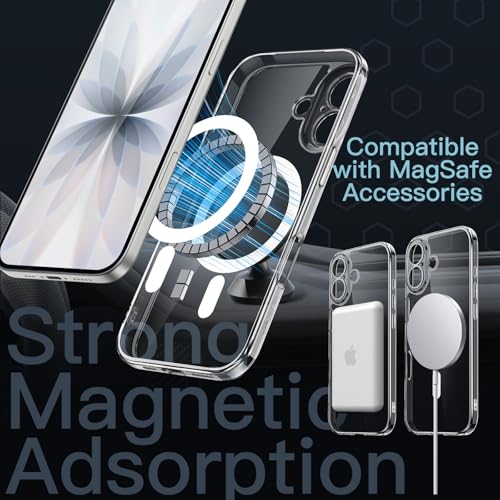 Image of JETech Magnetic Slim Case for iPhone 17 6.3-Inch Compatible with MagSafe, Camera Lens Full Protection, Ultra-Thin Lightweight Clear Minimalist Protective Phone Cover (Clear)