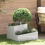 Edelstahl Pflanzgefäß Rechteckig Modern Pflanzkübel für Innen und Außen, Wetterfest Langlebig mit Gebürsteter Oberfläche für Balkon Garten Wohnzimmer