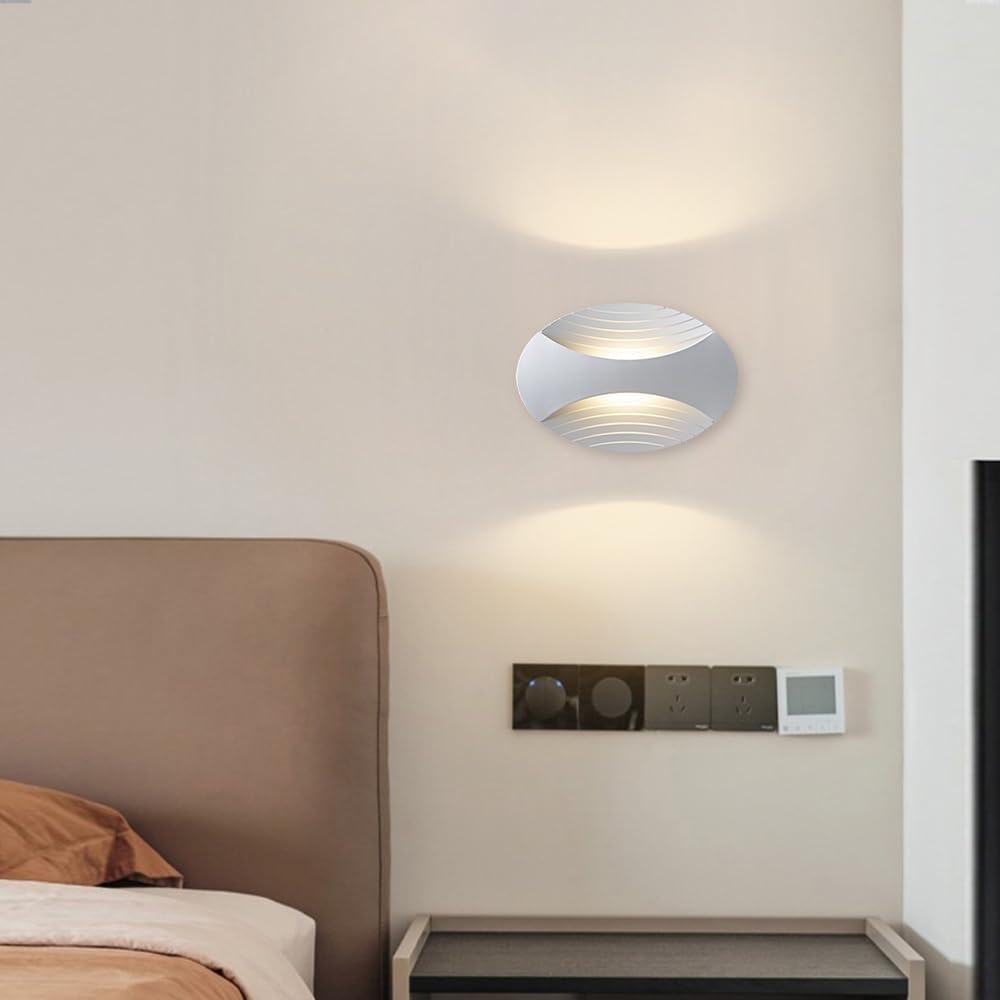 Lampka nocna LED w stylu skandynawskim, 7 W, lampa ścienna do salonu, przedpokoju, biura, sypialni, mini oprawa ścienna do wnętrz