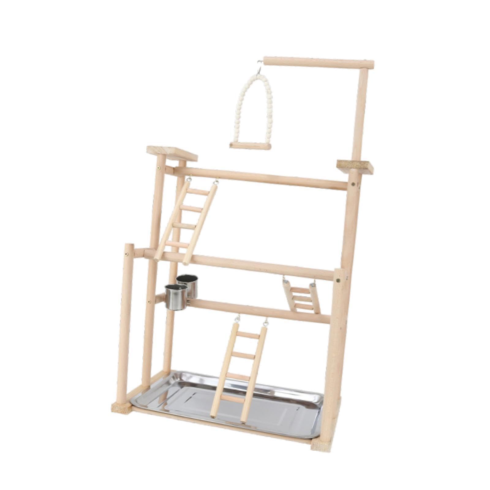 Ailan Jaula de para Madera para pájaros, Accesorios para Juegos, estación de Actividades Que promueve el Equilibrio y la coordinación en Aves, Percha de