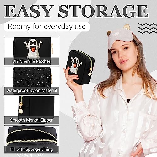 9 Pcs Mini Makeup Bags Bulk Nylon Cosmetic Bags for Purse Travel Bag Pouch Toiletry Organizer Pouches Bag for Women, Small Zipper Pouch Preppy Coin Purse for Custom Birthday Gifts (Black)4