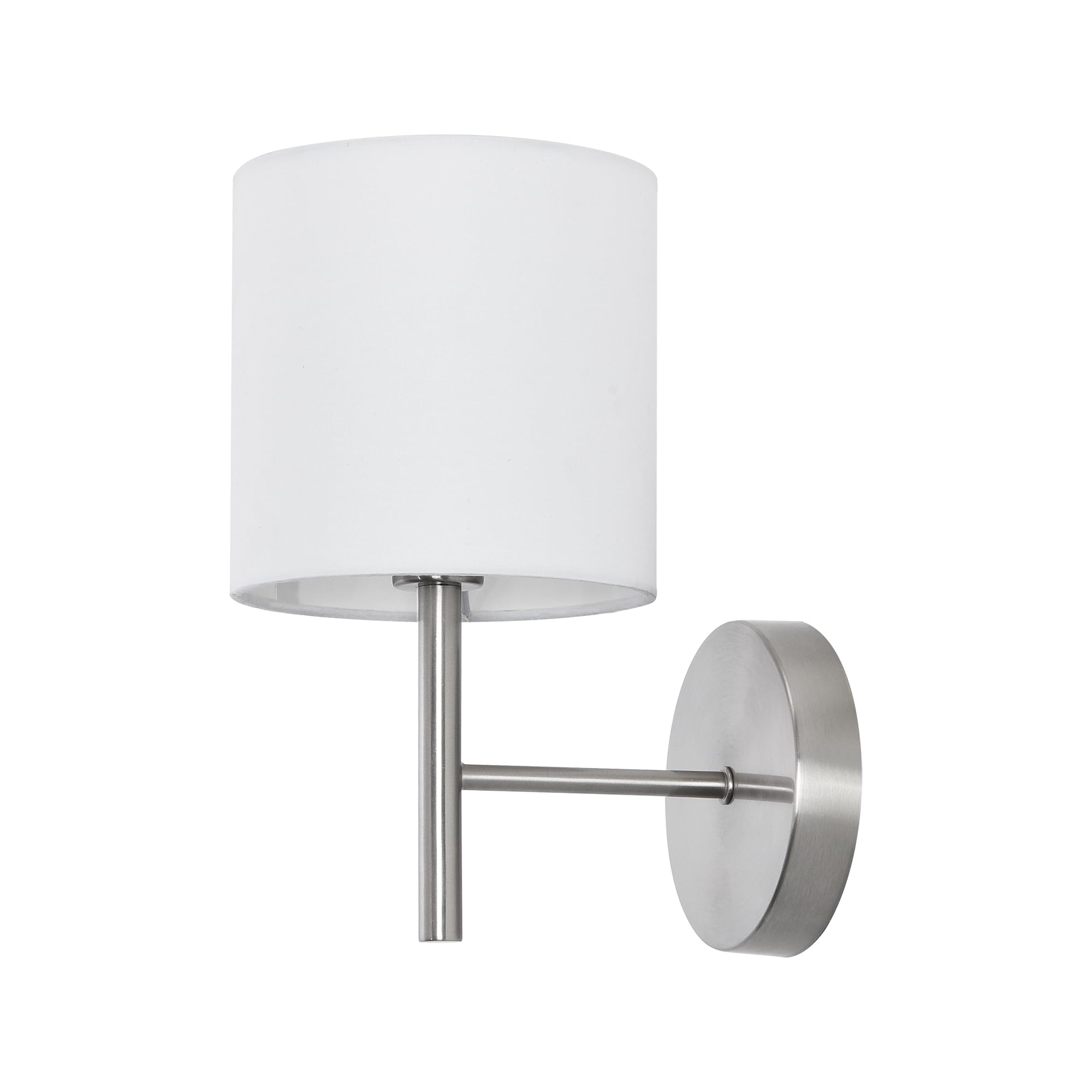 lux.pro Set di 2 Applique per Interni Lampade da Parete con Paralume Cilindrico in Tessuto Bianco Lampade da Ingresso Corridoio Camera da Letto E14 40W
