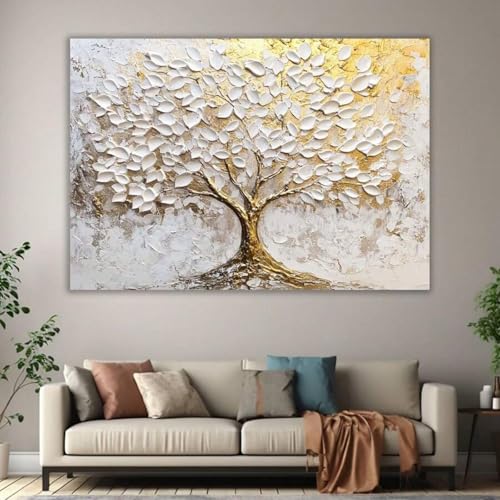 Arbre de vie décoration murale moderne salon toile avec cadre 60x80
