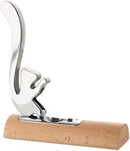 Alessi Officina SCOIATTOLO Cascanueces, L 4.7 in, B 2.8 in, H 9.4 in, Edelstahl 18/10 glänzend poliert und Holz