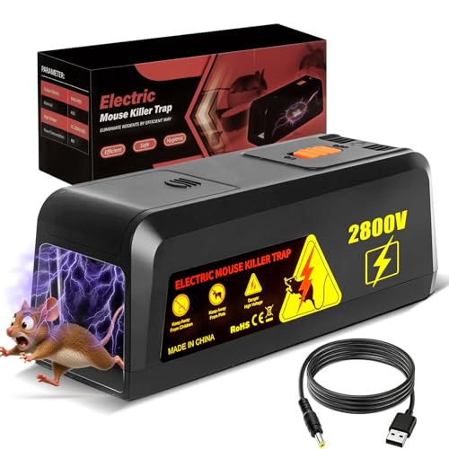 Rattenfalle Elektrisch 2800V Hochspannungs Elektrische Mausefalle Rattenfallen Schlagfallen Elektrischer Mausfänger Schmerzloser Elektronische Schlagfalle
