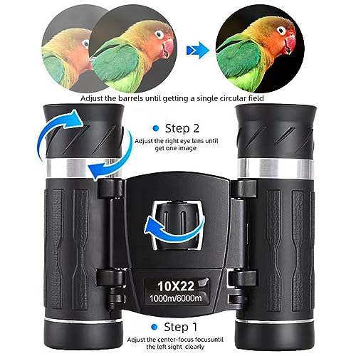 Binoculares compactos 10x22 con adaptador para celular miniatura 5