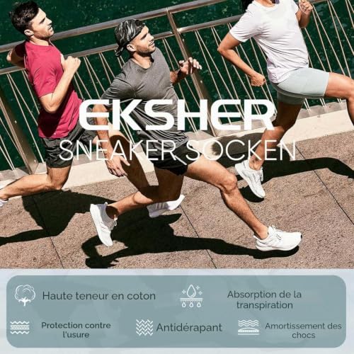 EKSHER Chaussette Femme 39-42 Chaussettes Blanches Femme 8 Paires Chaussettes Homme 39 42 Coton Chaussettes Noires Homme Chaussettes Femme Ete Chaussettes Randonnée Homme Chaussettes Running – vue 7