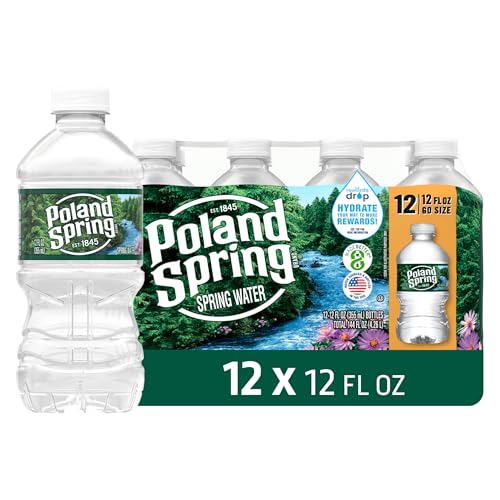 Image of Poland Spring Maine Spring Water Bottles, 12-Pack - Still Bottled Water with Naturally Occurring Minerals for Taste - 12 Fl Oz Bottles